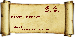 Bladt Herbert névjegykártya